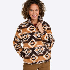 Half Zip Print Fleece Top - LU251